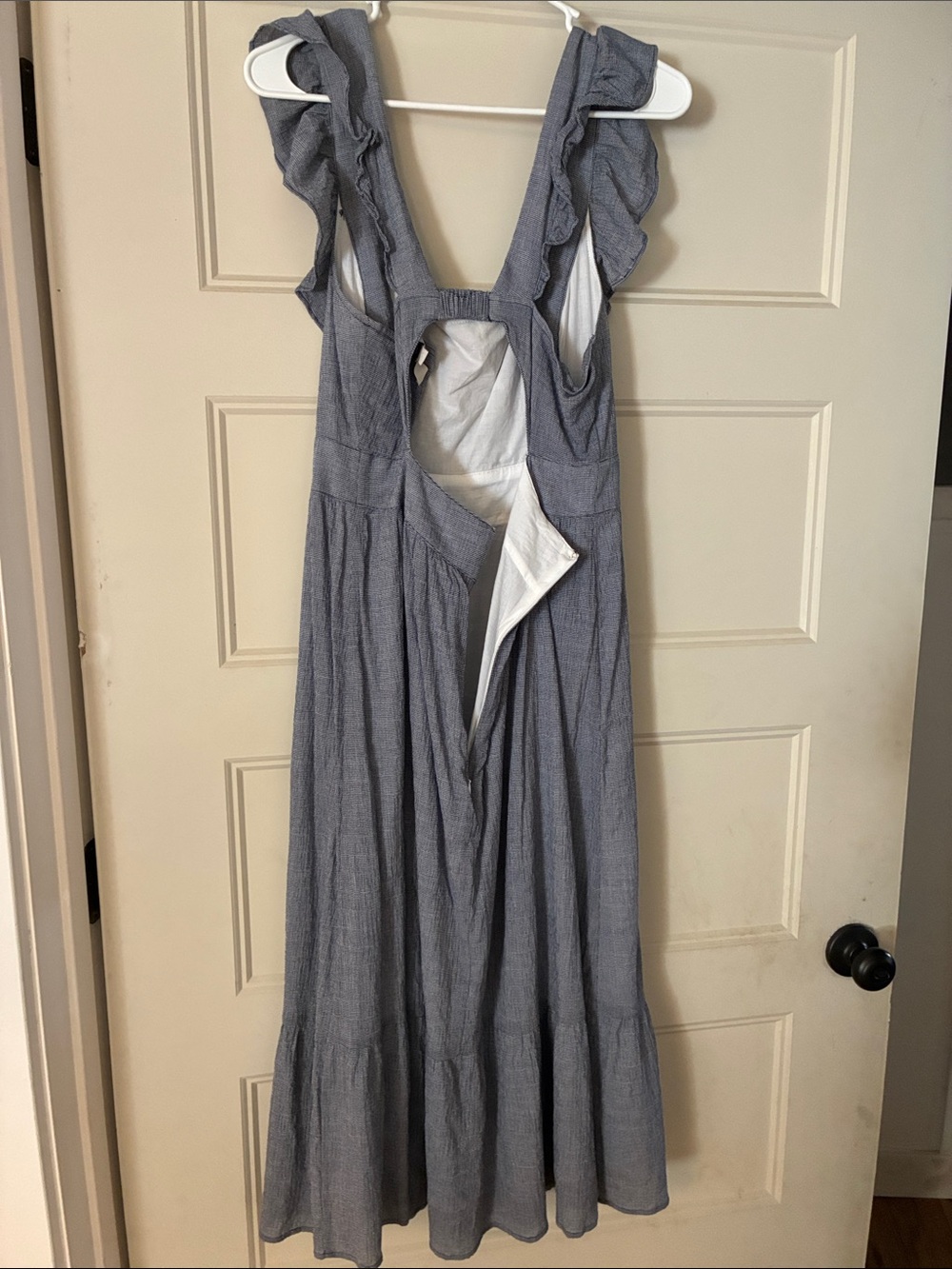 Women's Loft Blue Ruffled Sundress - Picture 3 of 4